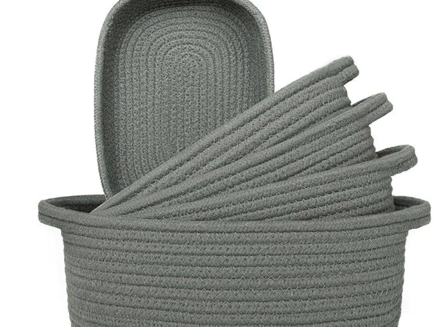 50% off this 5 Piece Cotton Rope Storage Basket Set!!